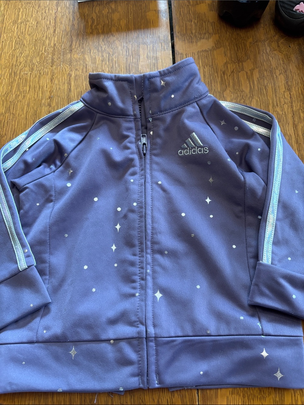 adidas Purple Star-Print Zip Track Jacket
